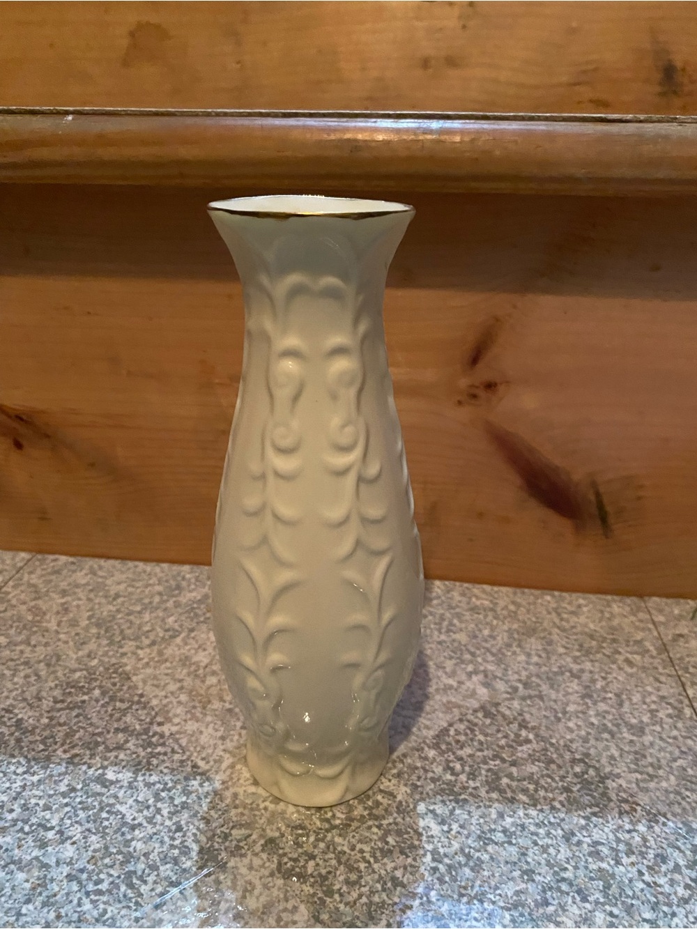 Cream Embossed Ceramic Decorative Vase